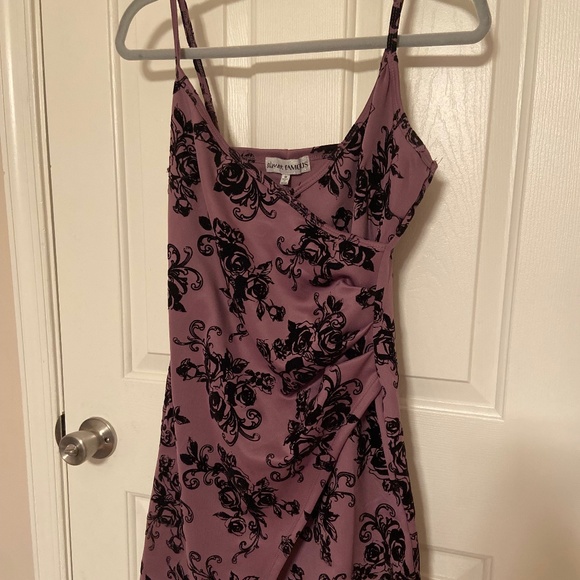 Almost Famous Dresses & Skirts - Purple & Black Floral Dress